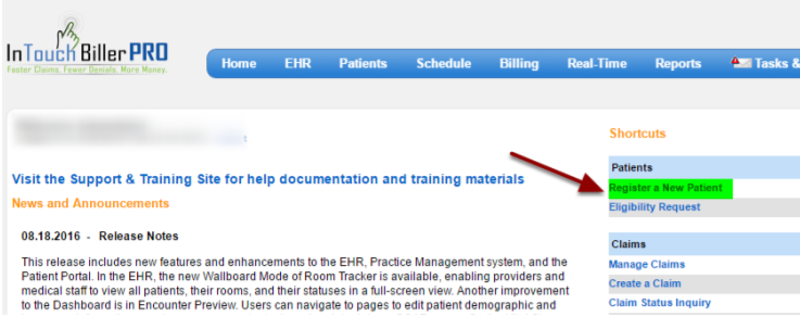 Manual Patient Entry